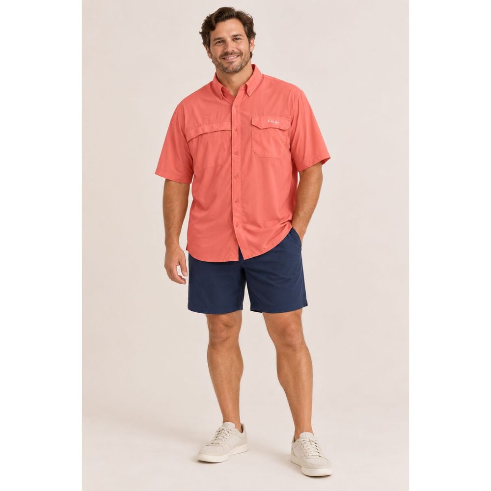 HUK Men’s Coral Performance Fishing Button Down Shirt Size XXL